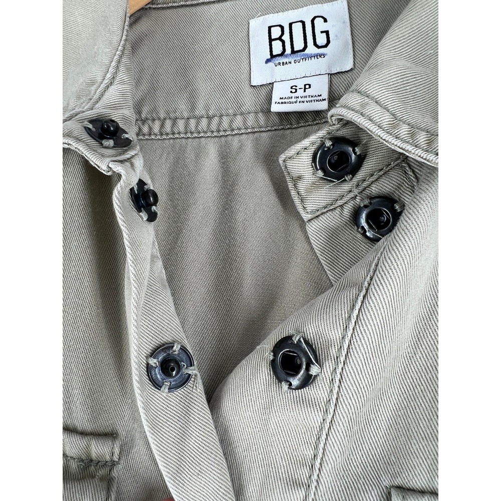 BDG Urban Outfitters Khaki Tan Utility Romper Long Sleeve Button Front Small - Picture 3 of 14